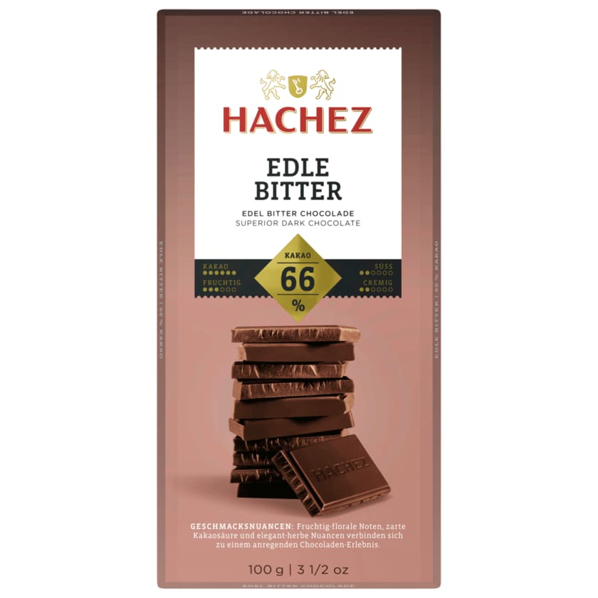 Hachez Schokolade Edle Bitter 66% 100g